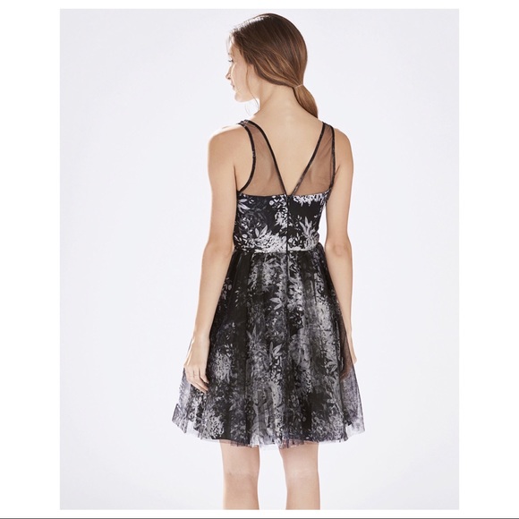 NEW PARKER FLORAL PRINT MESH OVERLAY MINI DRESS - Picture 6 of 8